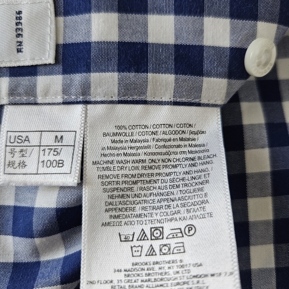 Brooks Brothers Mens Gingham Short Sleeve Button Down Sz Medium - Picture 8 of 9